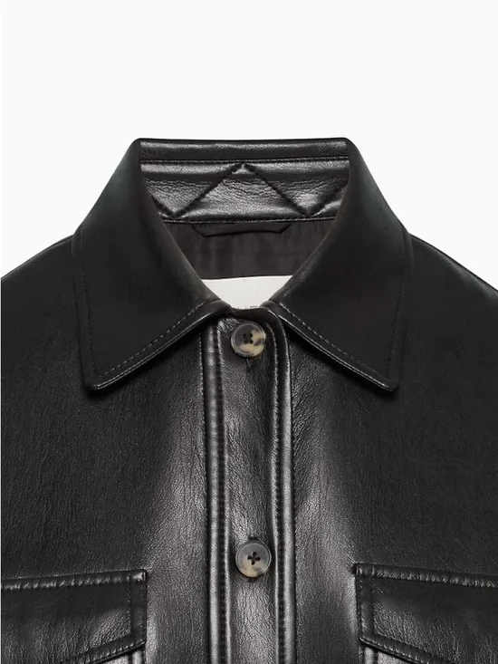 Wilfred Ganna™ Lined Vegan Leather shacket size XS - Picture 8 of 13